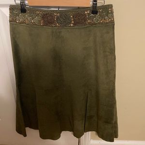 Lillie Rubin Suede/Leather Skirt